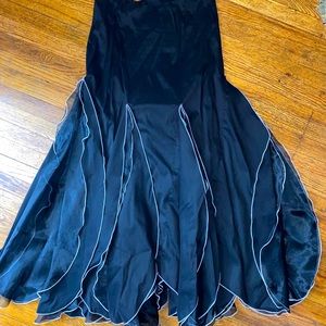 Elegant Flowy Skirt and White Blouse